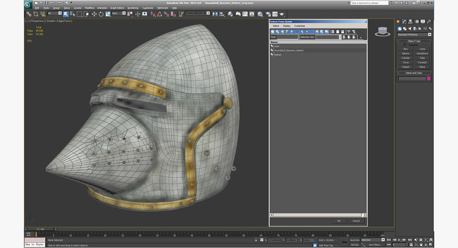 3D Houndskull Bascinet Helmet