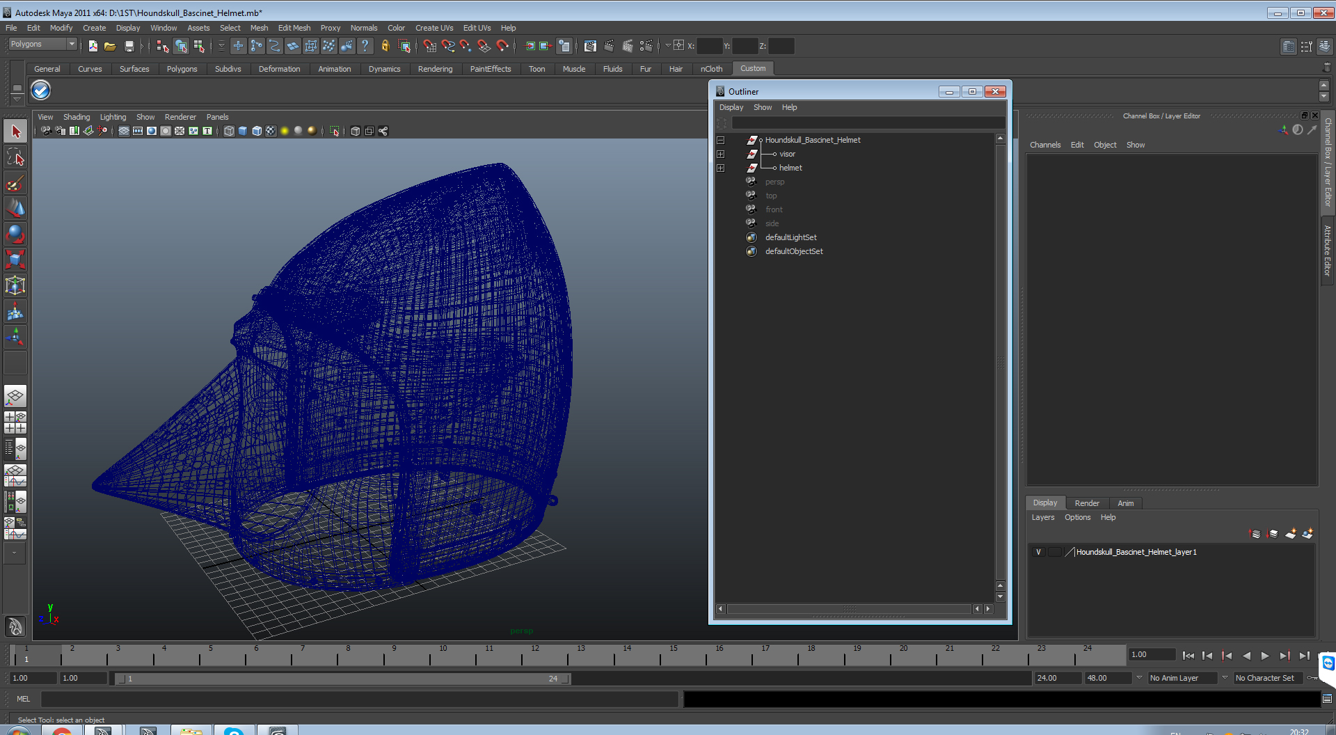 3D Houndskull Bascinet Helmet