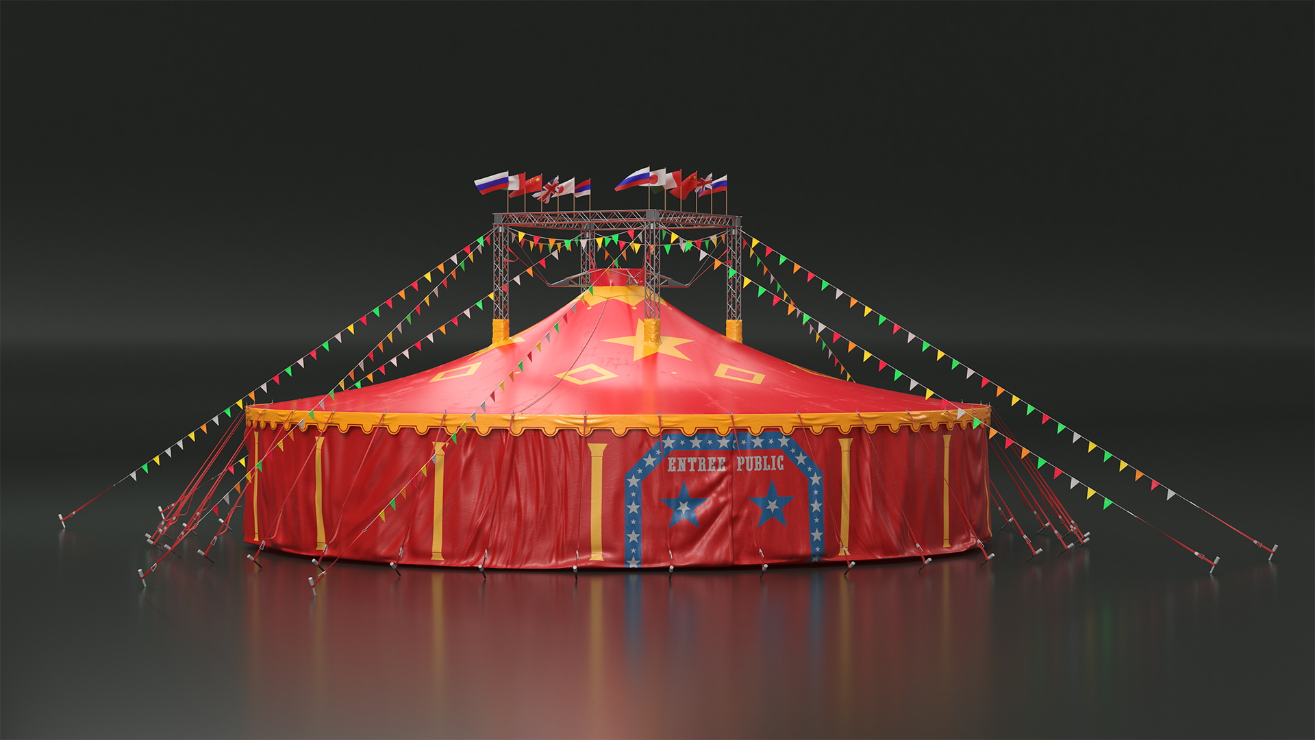 3D Circus Tent of Entertainment model