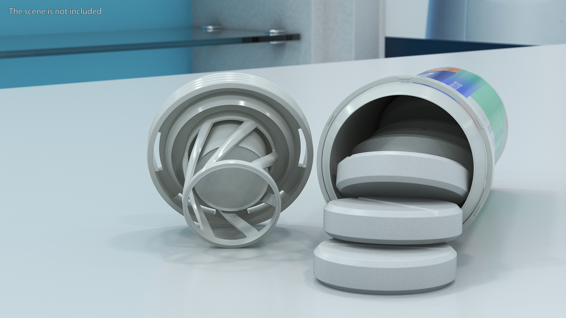 Aspirine Tube Package 10 Tabs Open 3D model