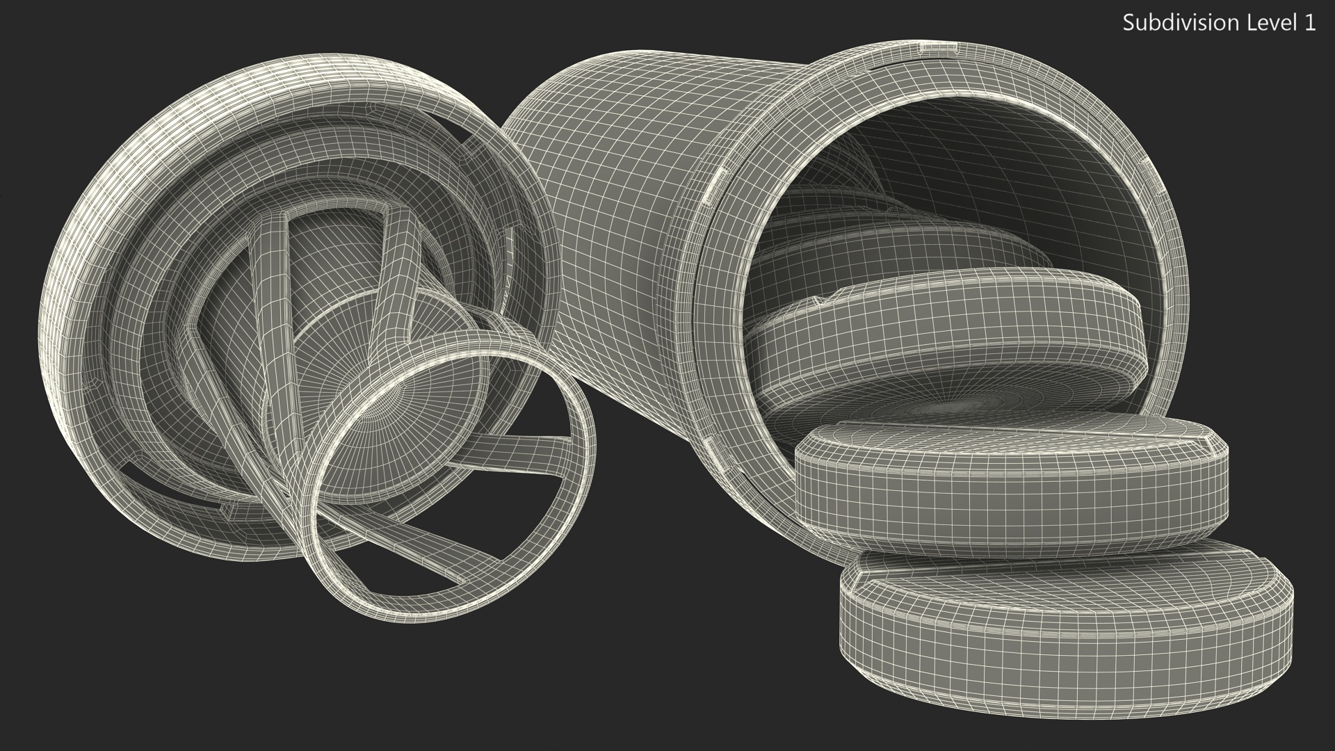 Aspirine Tube Package 10 Tabs Open 3D model