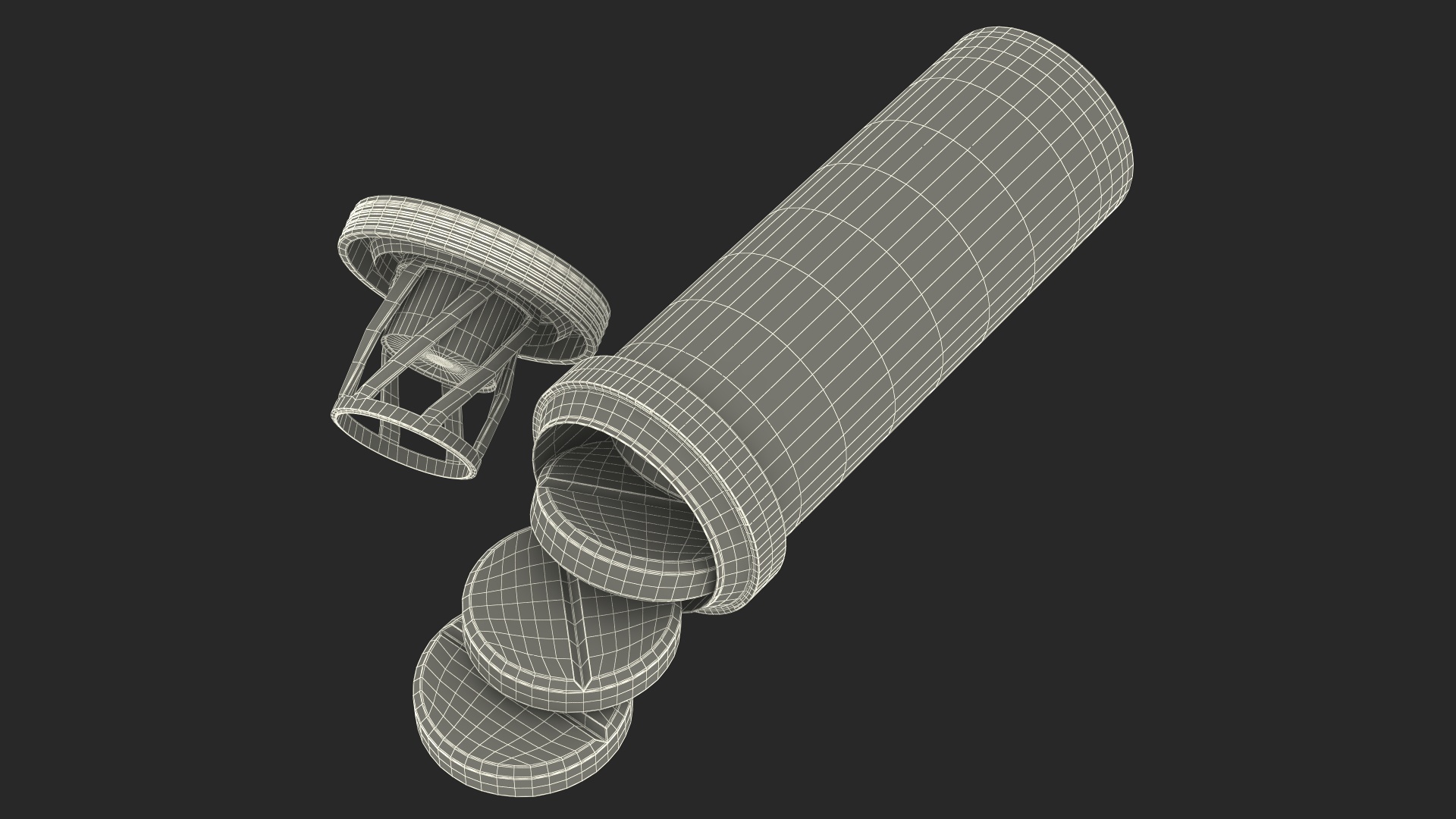 Aspirine Tube Package 10 Tabs Open 3D model