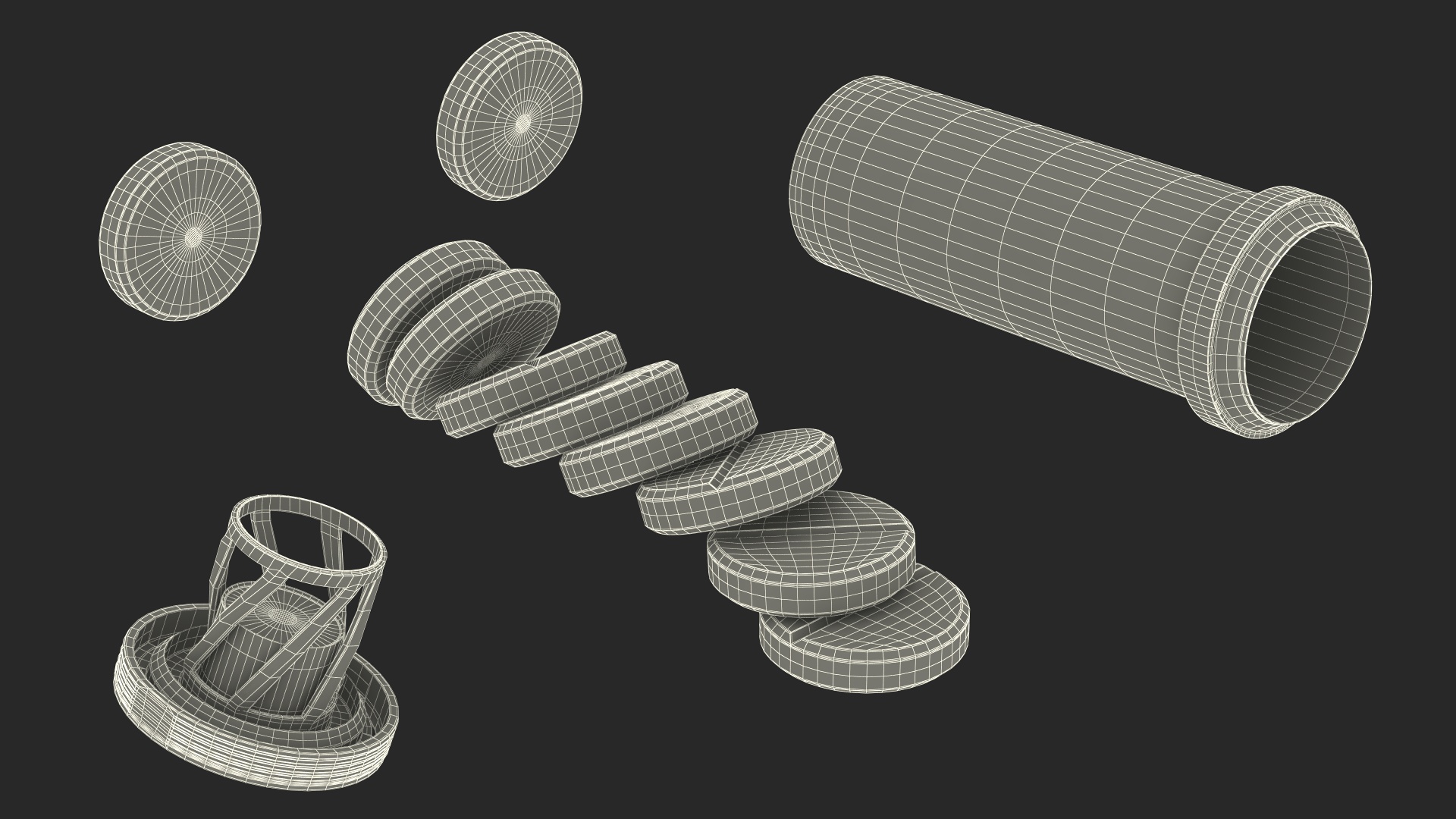 Aspirine Tube Package 10 Tabs Open 3D model