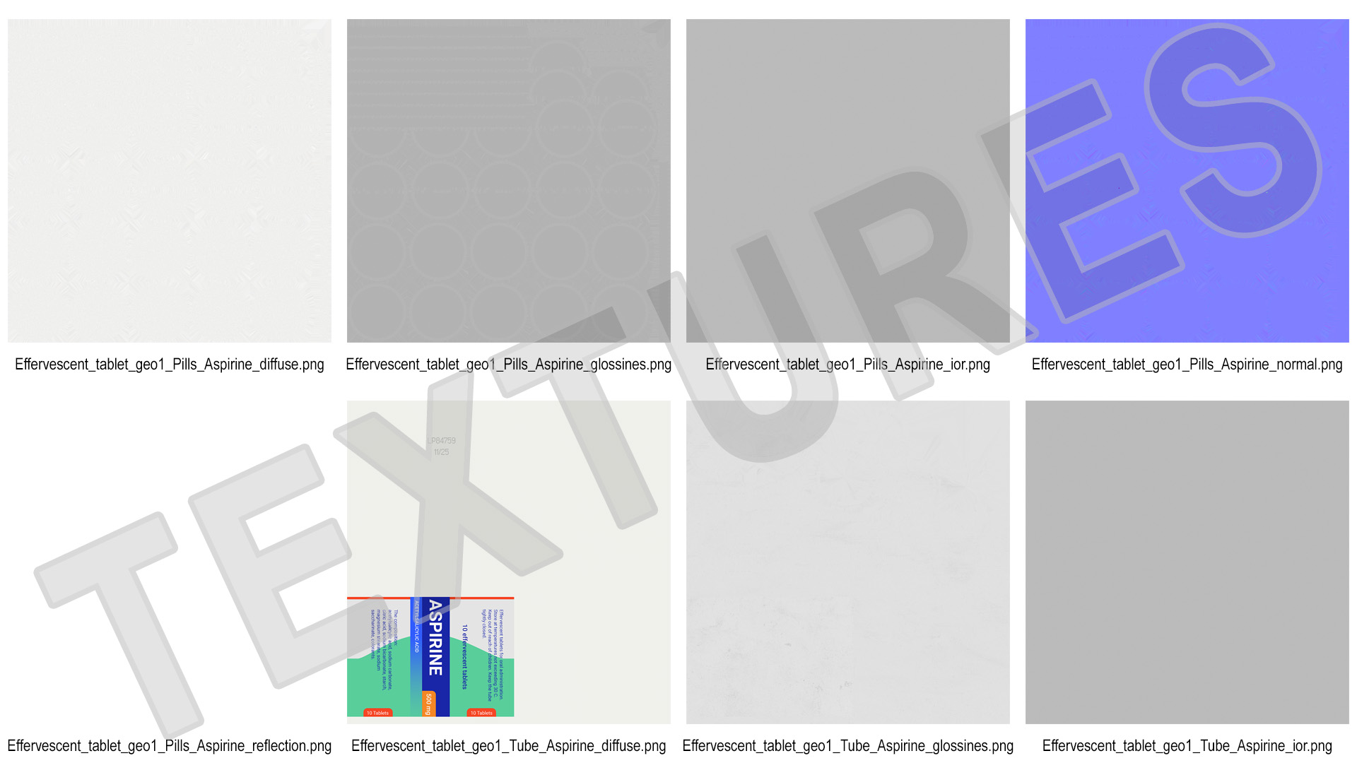 Aspirine Tube Package 10 Tabs Open 3D model
