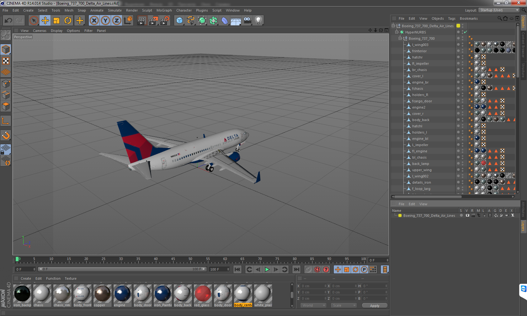 3D model Boeing 737 700 Delta Air Lines