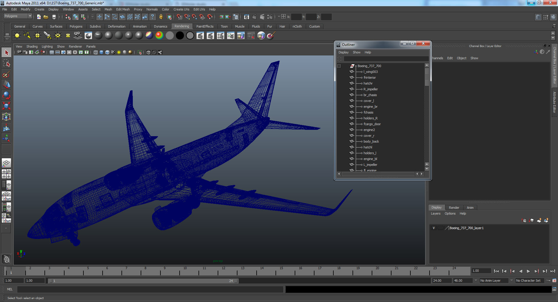 3D model Boeing 737 700 Delta Air Lines