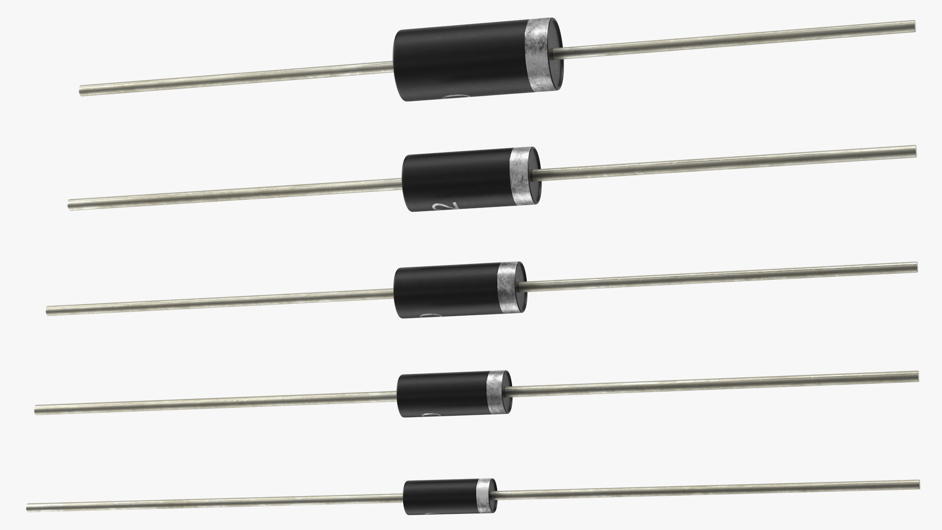 3D Axial Rectifier Diodes Set
