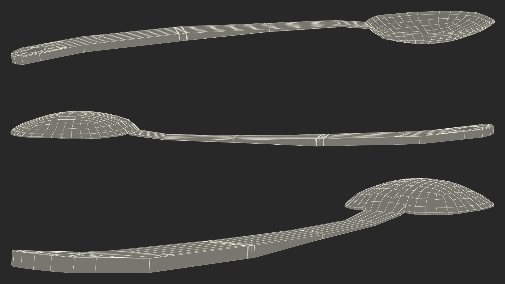 3D Black Big Plastic Spoon model