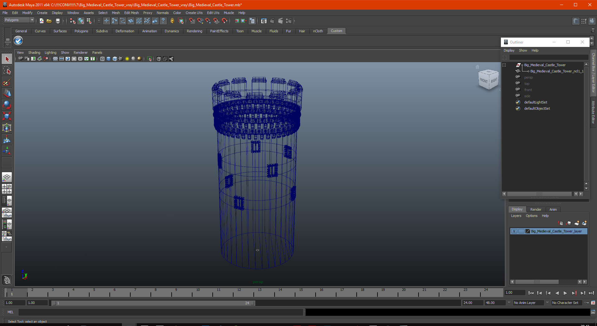 3D model Big Medieval Castle Tower