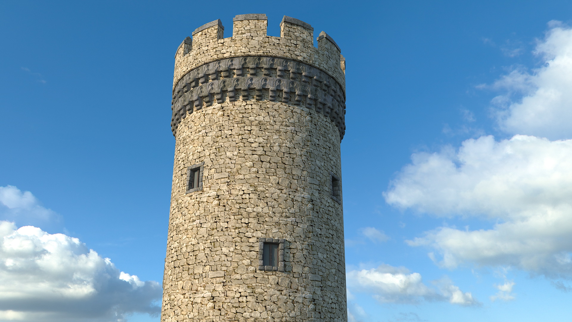 3D model Big Medieval Castle Tower