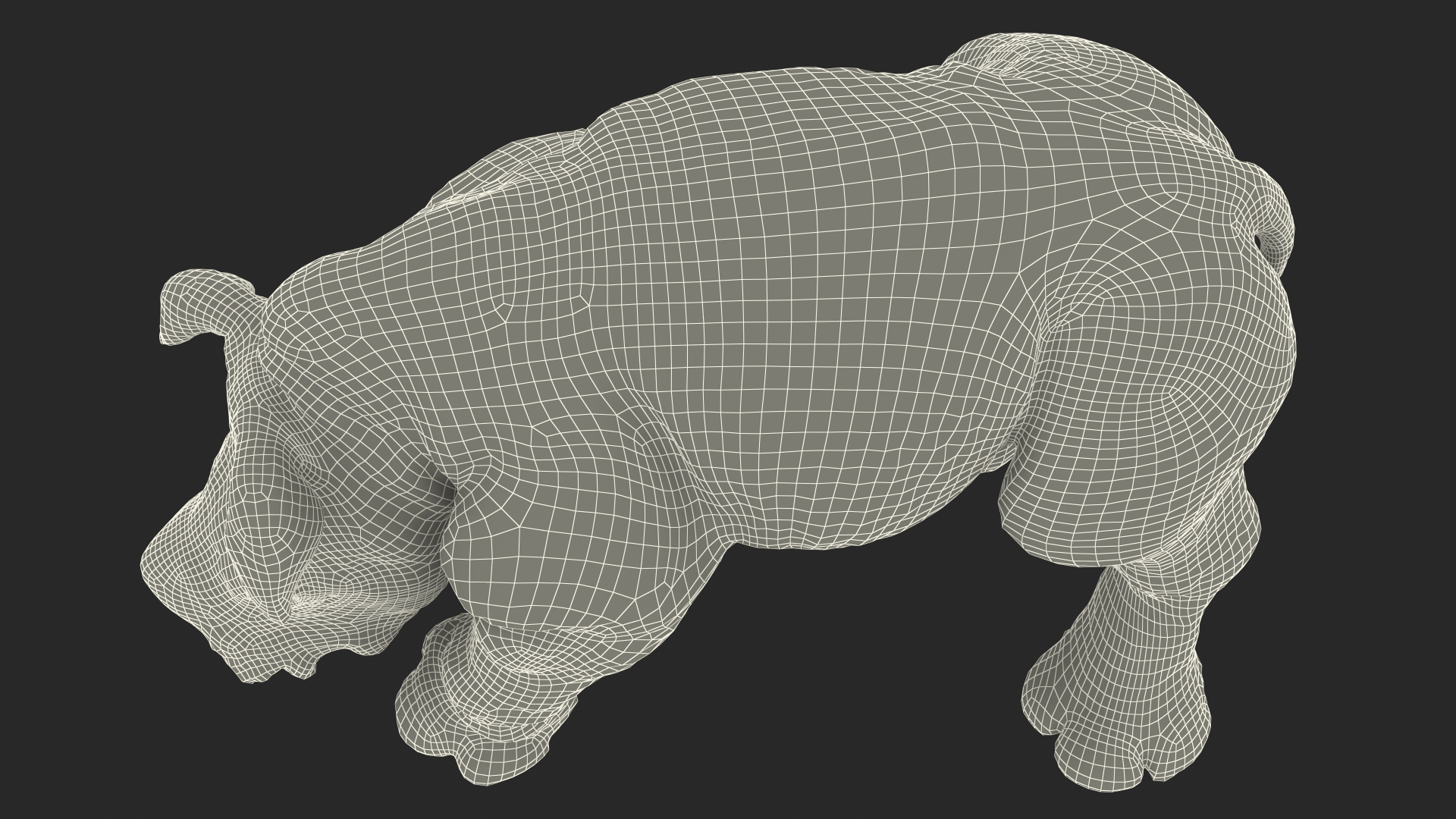 Baby Rhino Drinking Pose 3D model