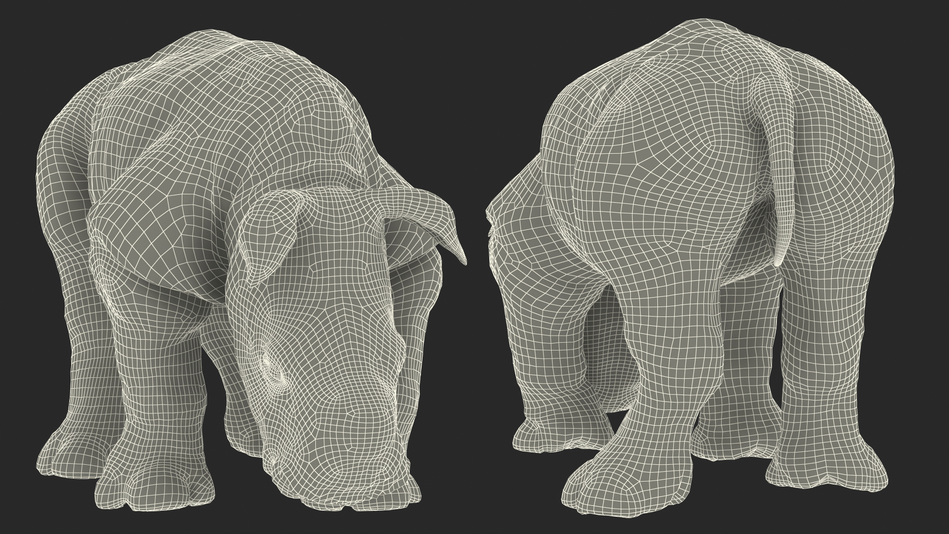 Baby Rhino Drinking Pose 3D model
