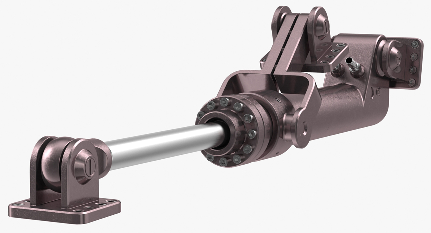Anodized Hydraulic Cylinders Set 3D