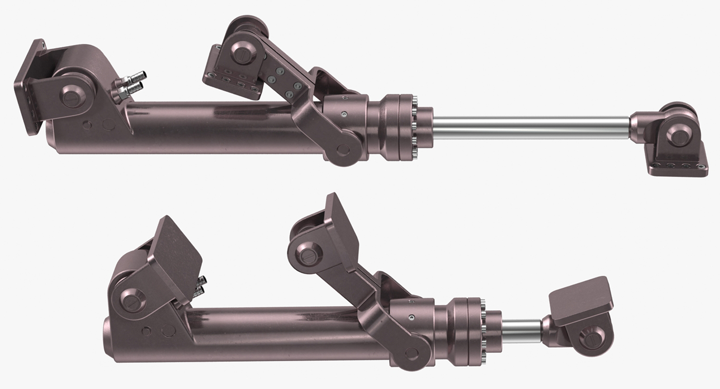 Anodized Hydraulic Cylinders Set 3D