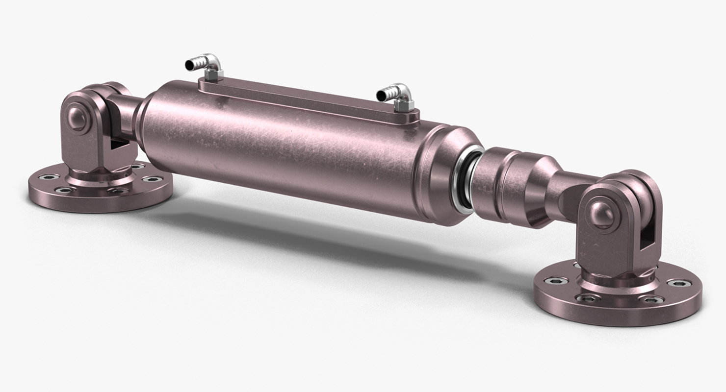 Anodized Hydraulic Cylinders Set 3D