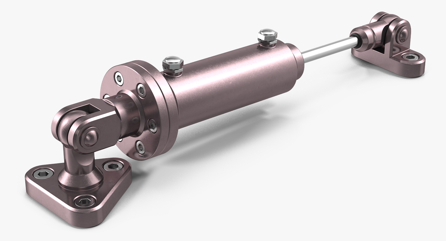 Anodized Hydraulic Cylinders Set 3D