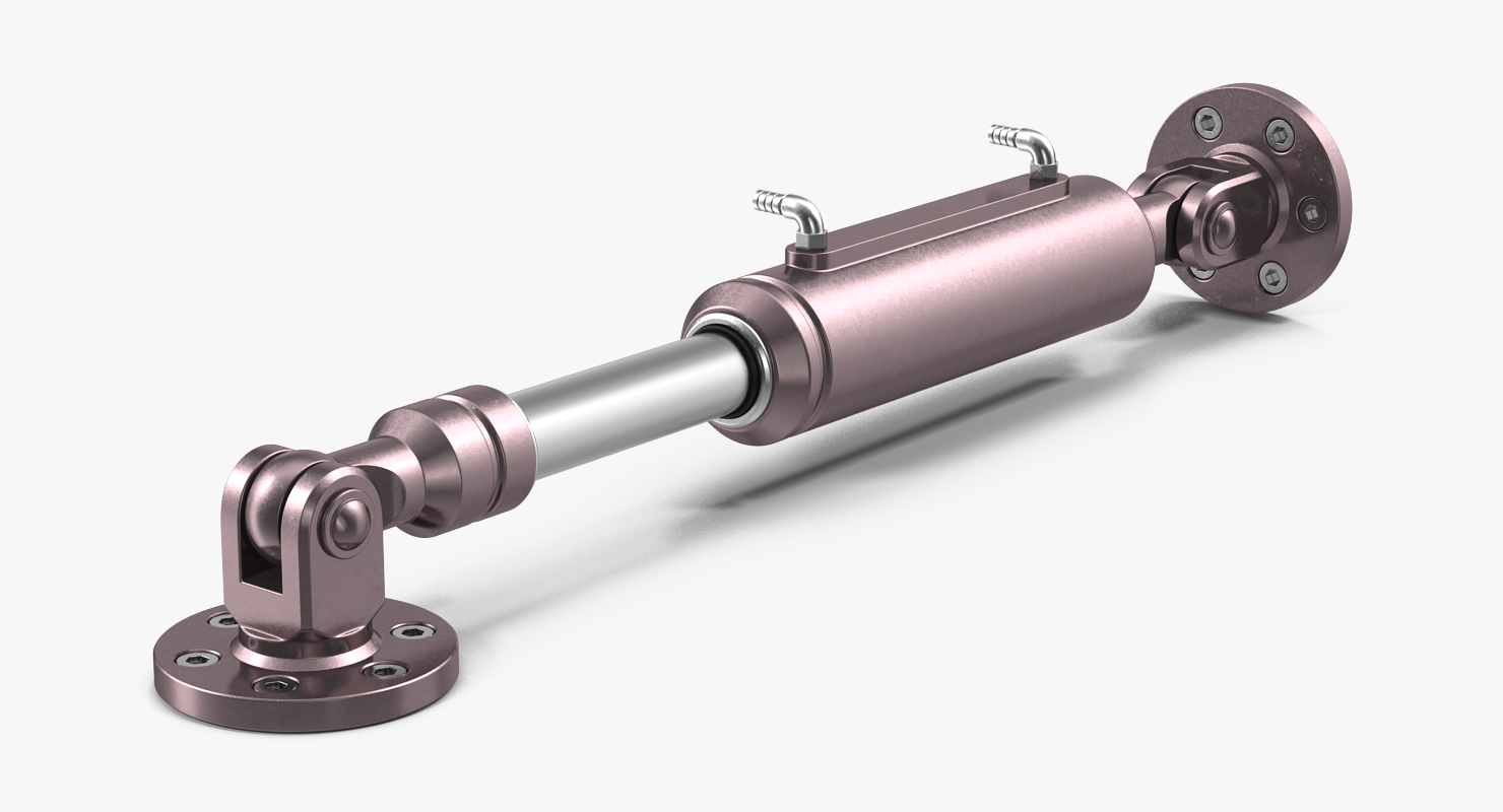 Anodized Hydraulic Cylinders Set 3D