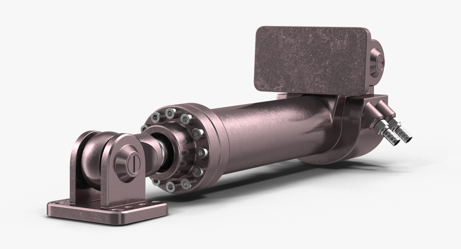 Anodized Hydraulic Cylinders Set 3D
