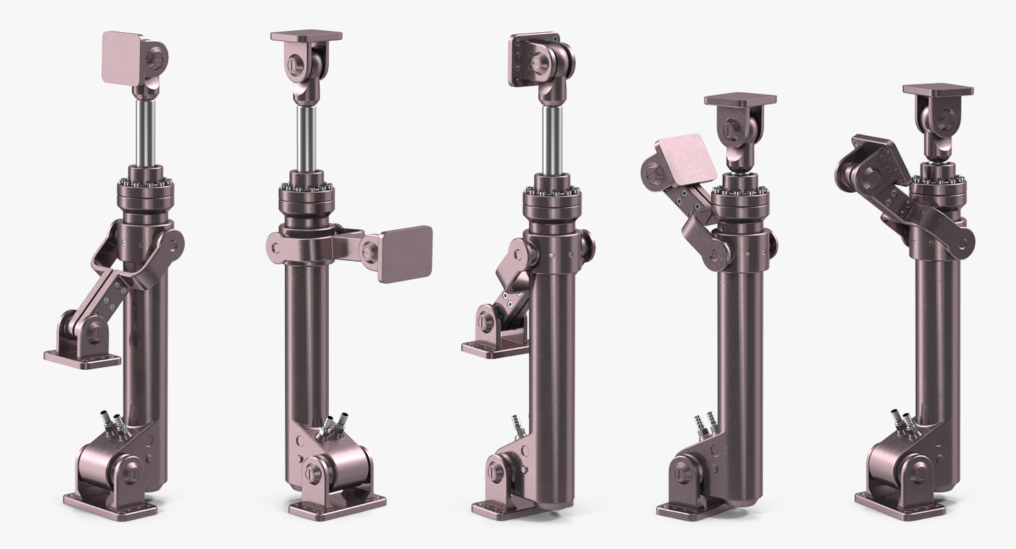Anodized Hydraulic Cylinders Set 3D