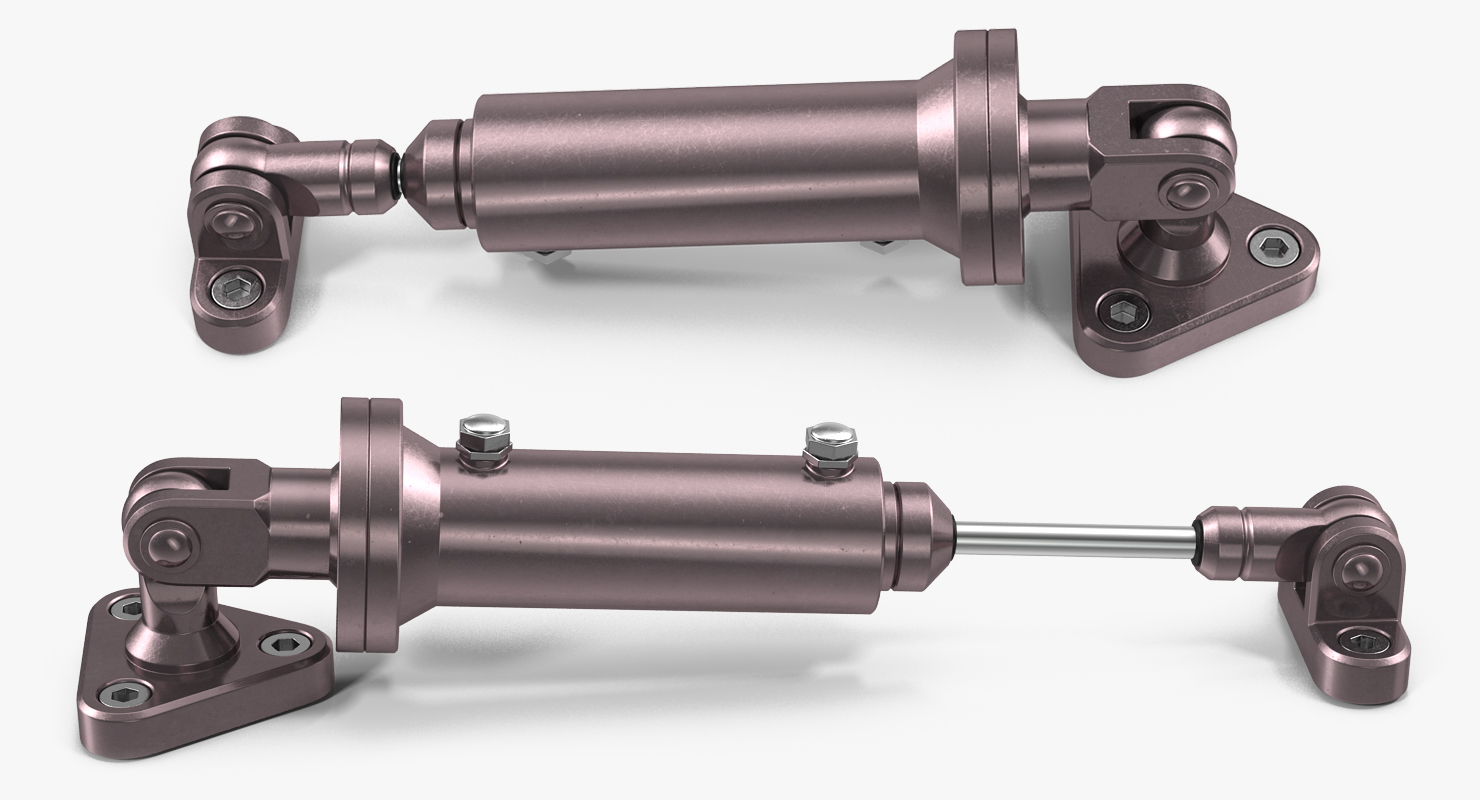 Anodized Hydraulic Cylinders Set 3D