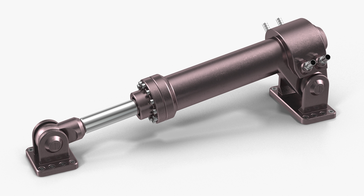 Anodized Hydraulic Cylinders Set 3D