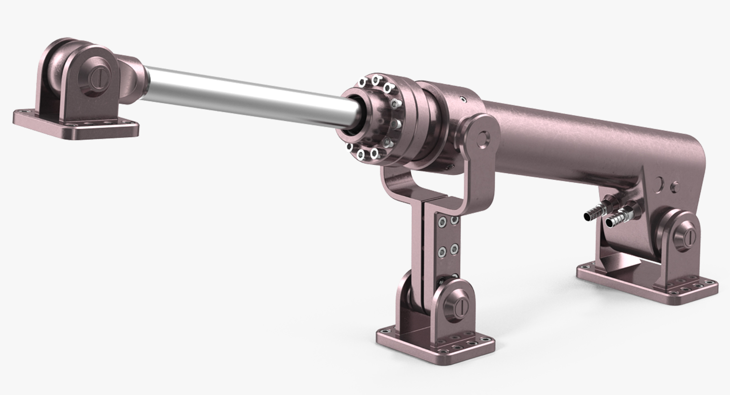 Anodized Hydraulic Cylinders Set 3D