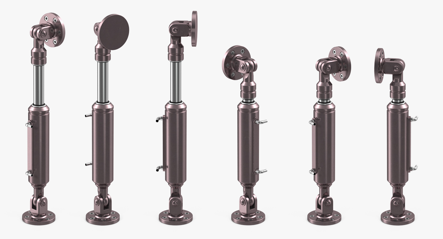 Anodized Hydraulic Cylinders Set 3D