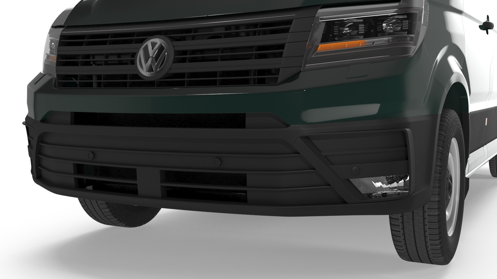Volkswagen Crafter Van 2024 Green Color 3D model