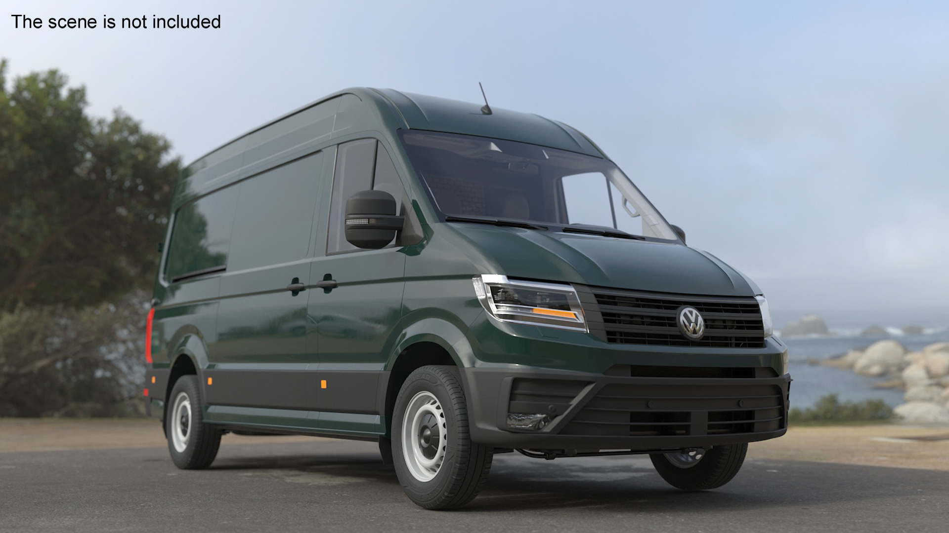 Volkswagen Crafter Van 2024 Green Color 3D model
