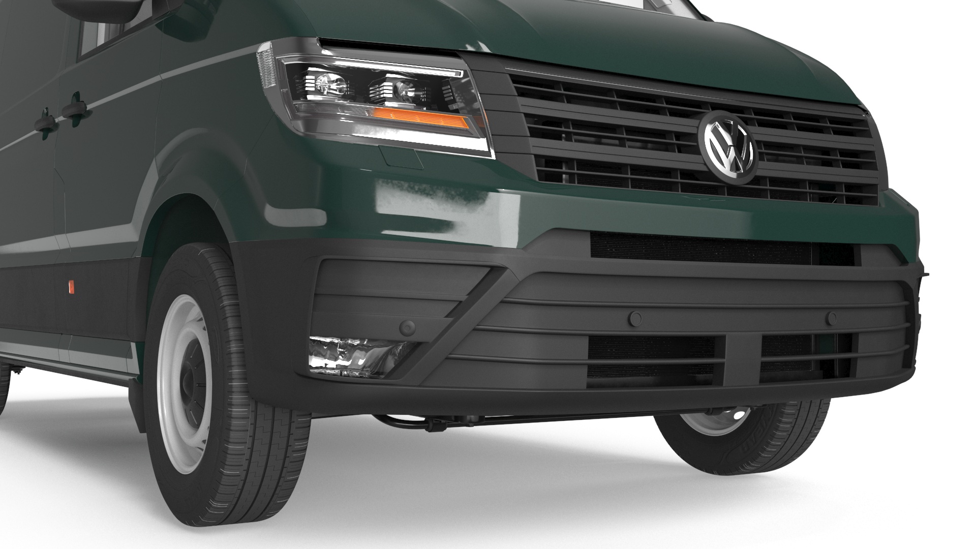 Volkswagen Crafter Van 2024 Green Color 3D model