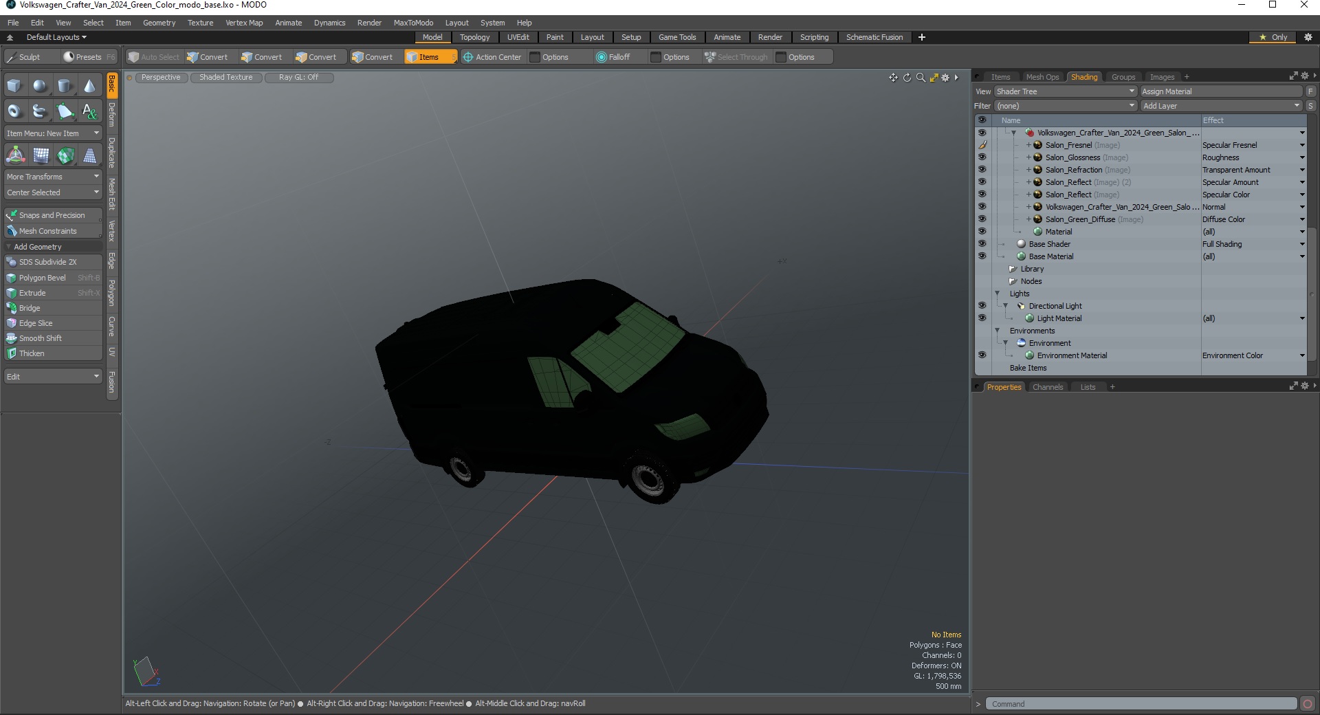 Volkswagen Crafter Van 2024 Green Color 3D model