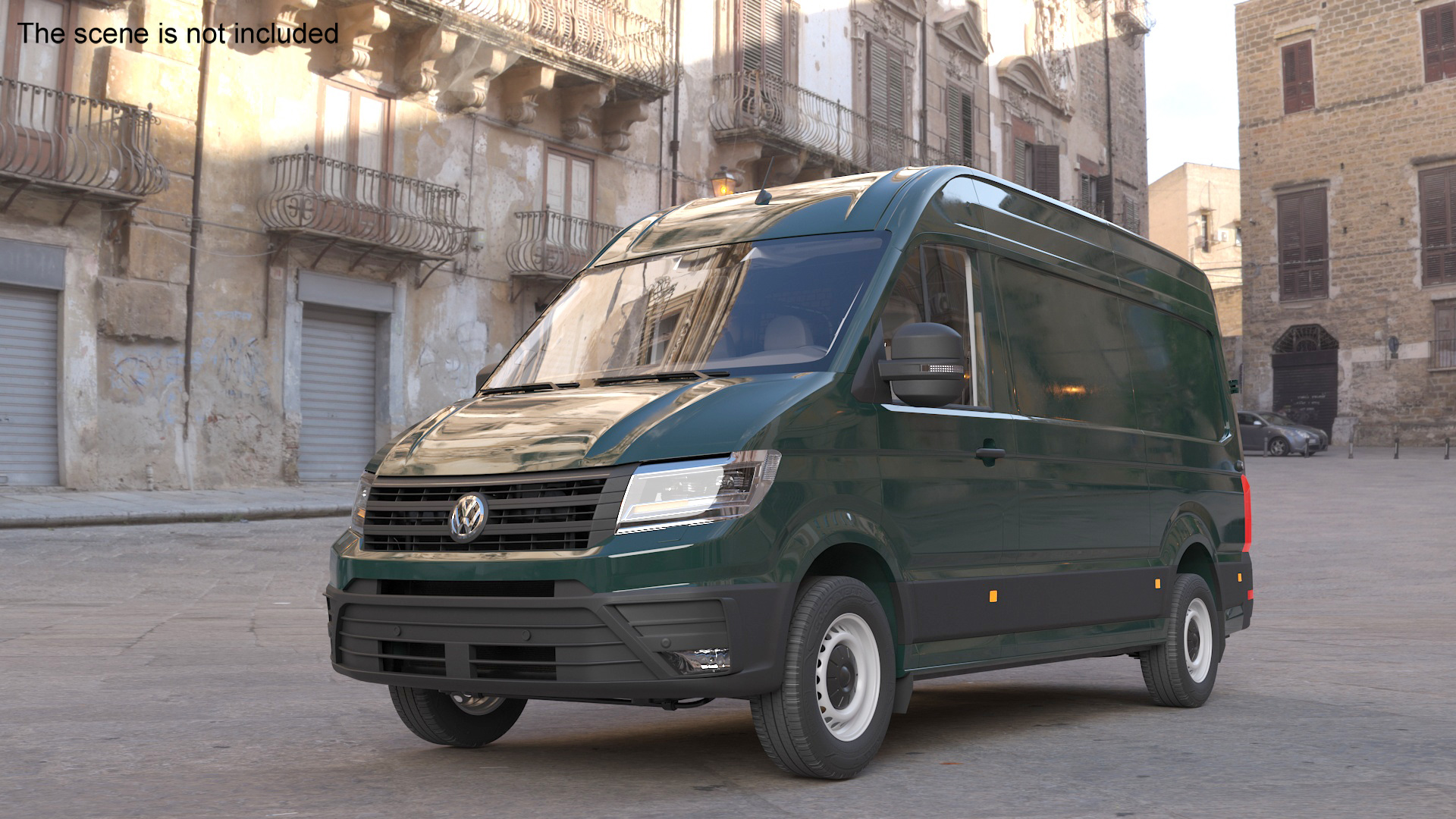 Volkswagen Crafter Van 2024 Green Color 3D model