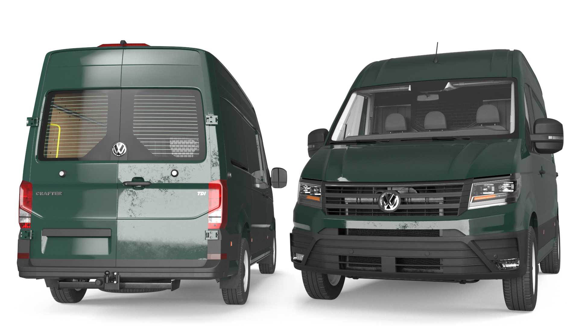 Volkswagen Crafter Van 2024 Green Color 3D model