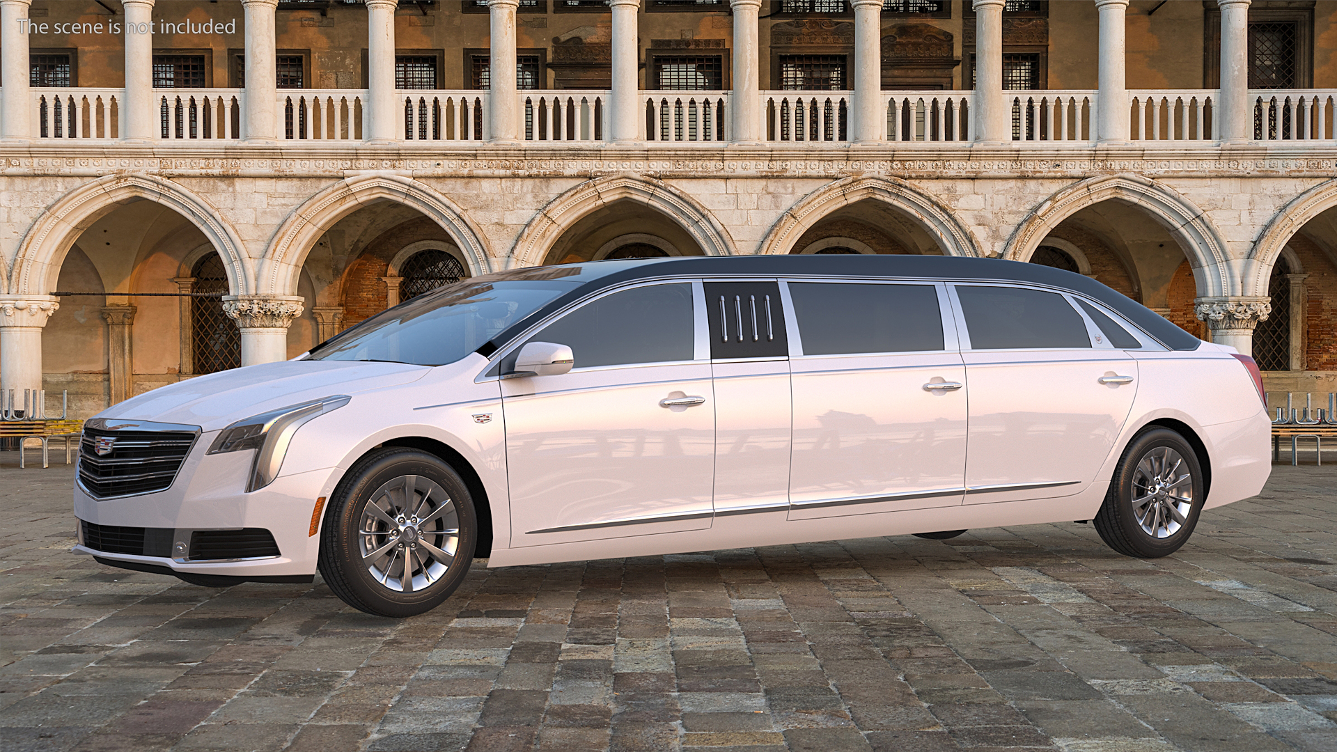 Cadillac Six Door Limousine Rigged 3D model