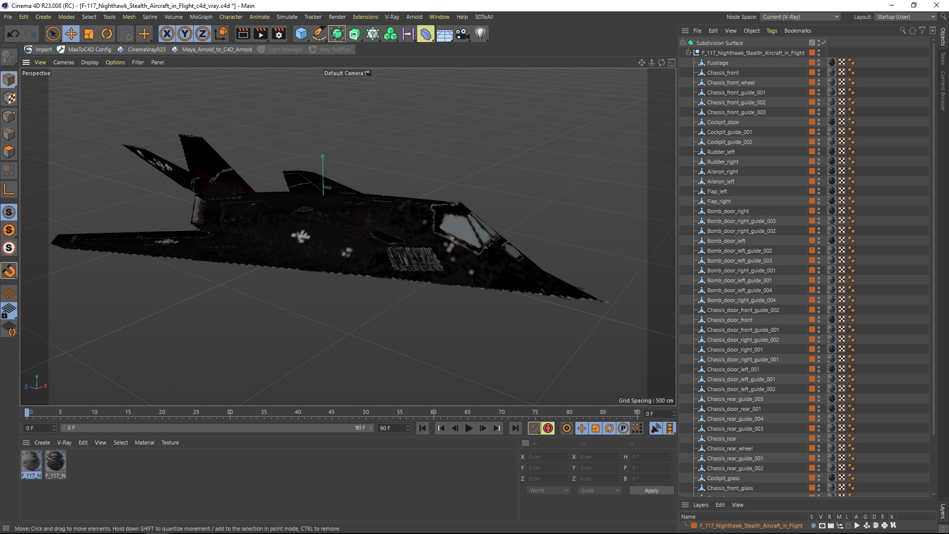 F-117 Nighthawk Stealth Aircraft in Flight 3D
