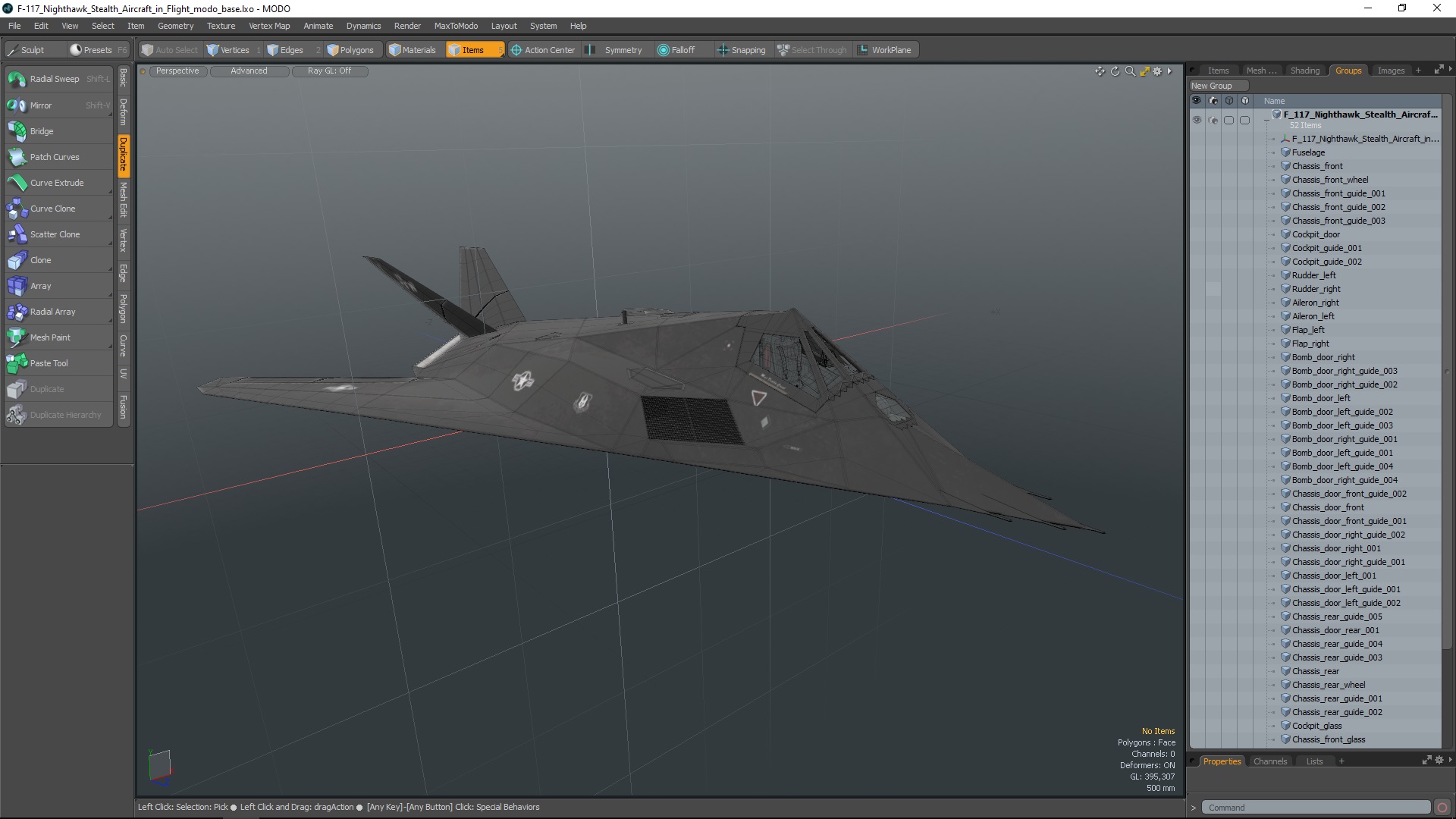 F-117 Nighthawk Stealth Aircraft in Flight 3D