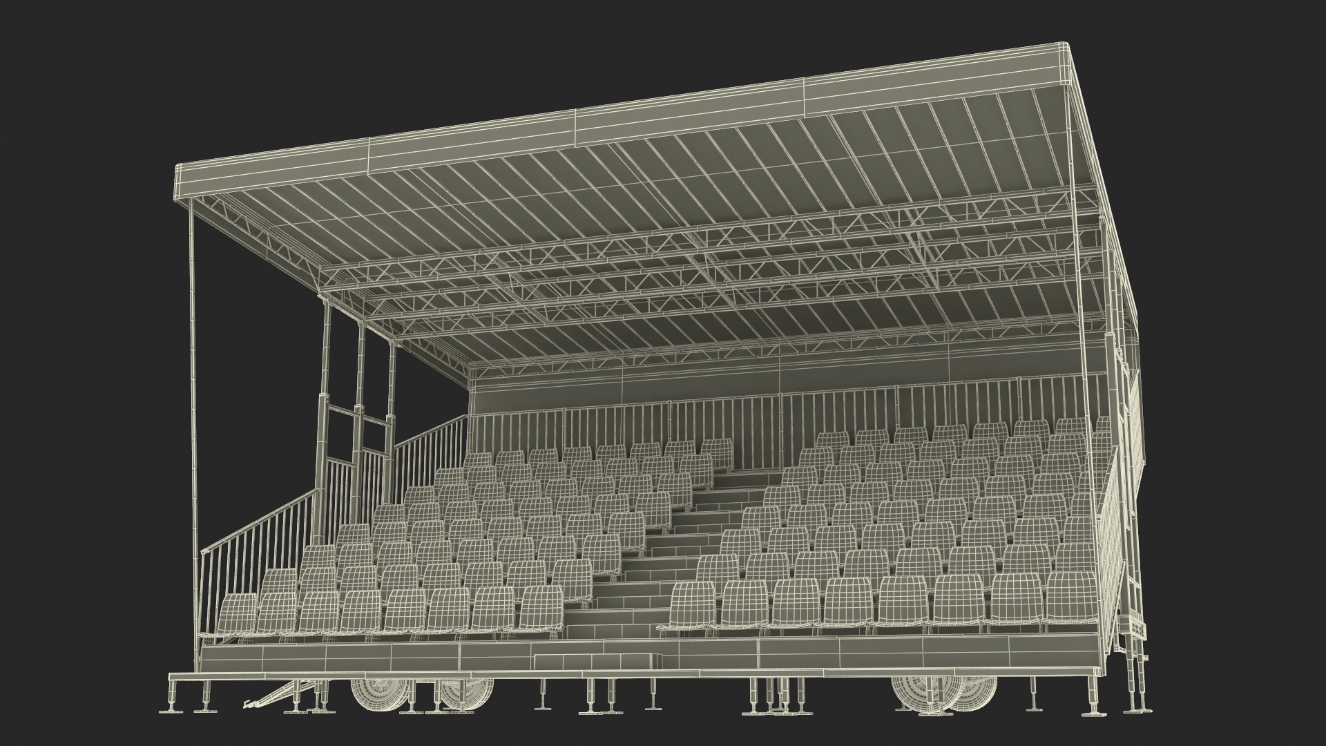 3D Tribunes with Roof model