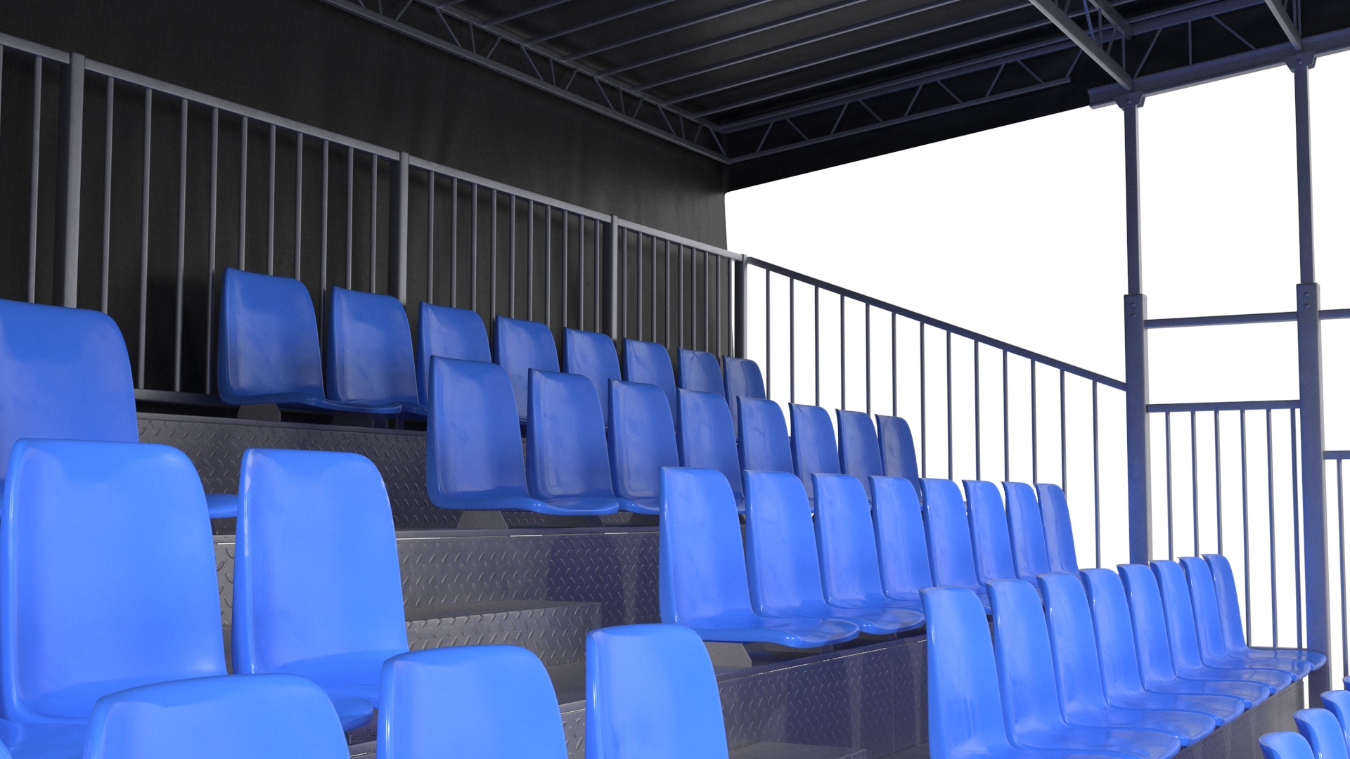 3D Tribunes with Roof model