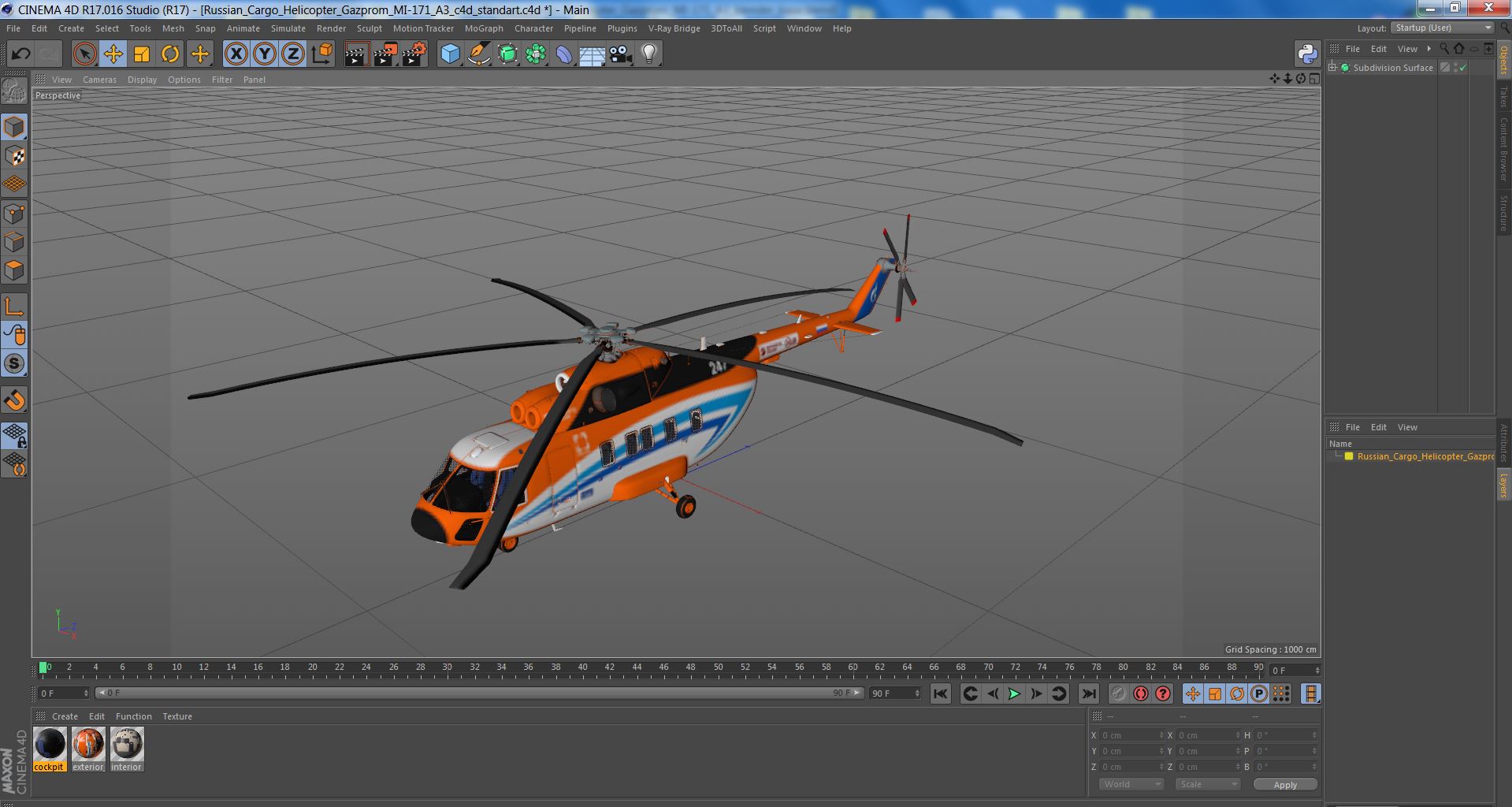 Russian Cargo Helicopter Gazprom MI-171 A3 3D