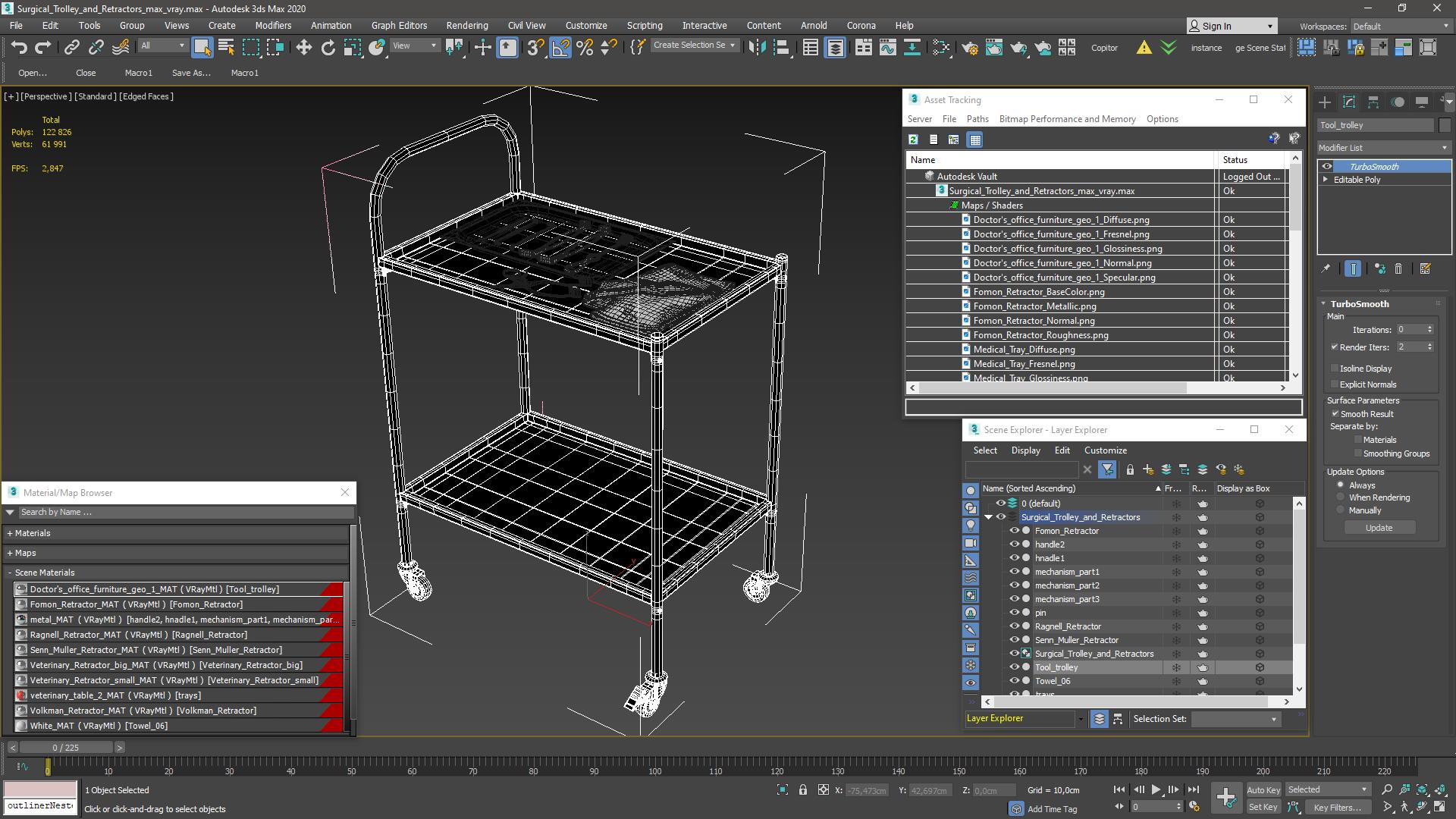 3D Surgical Trolley and Retractors