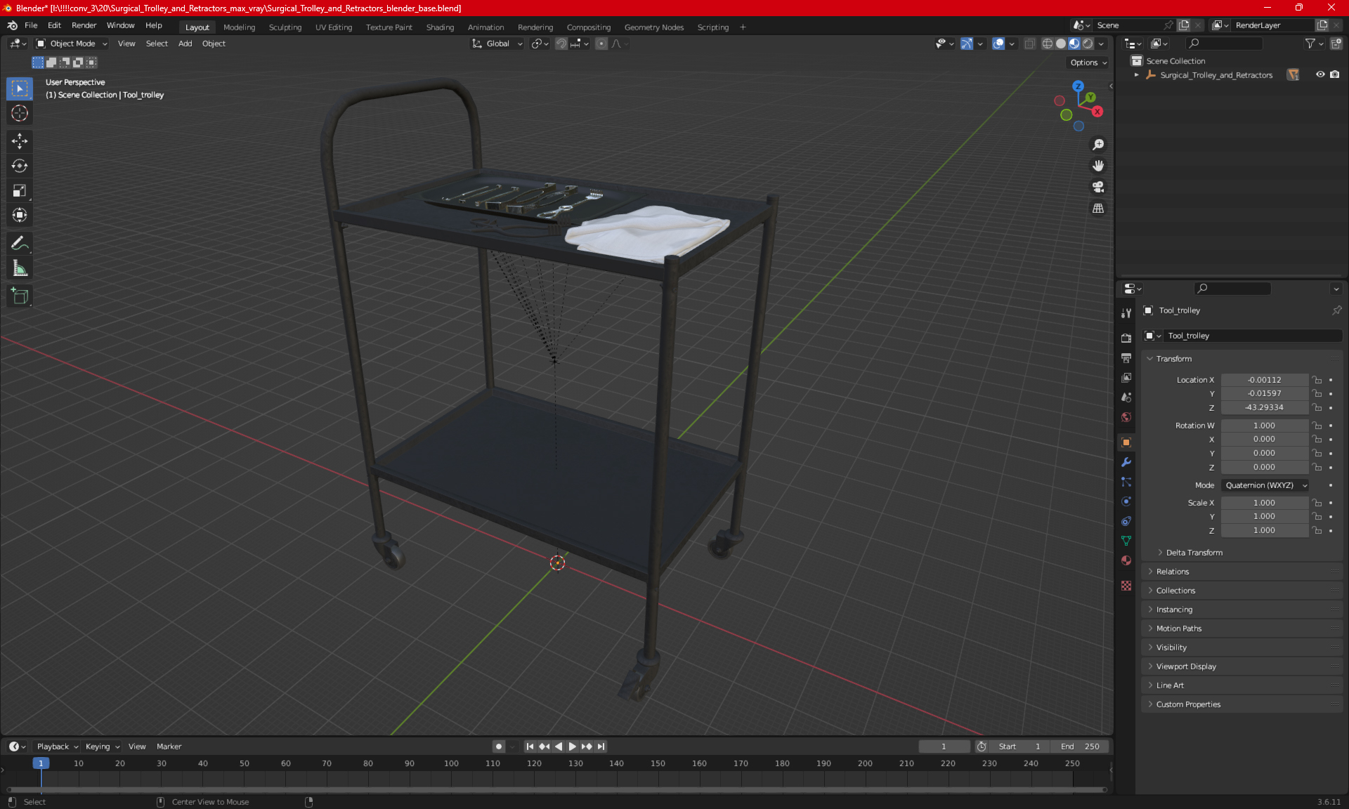 3D Surgical Trolley and Retractors