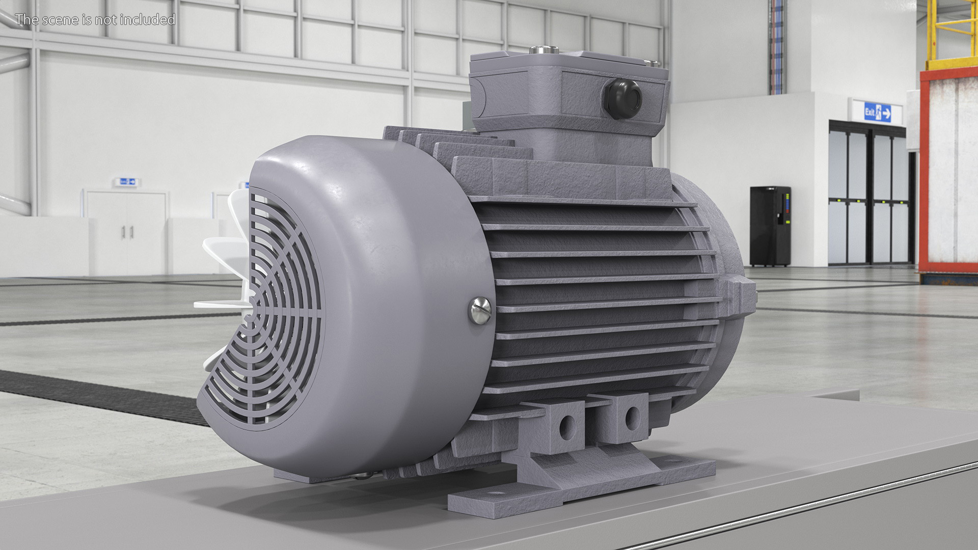 Electric Motor Cutaway Grey 3D