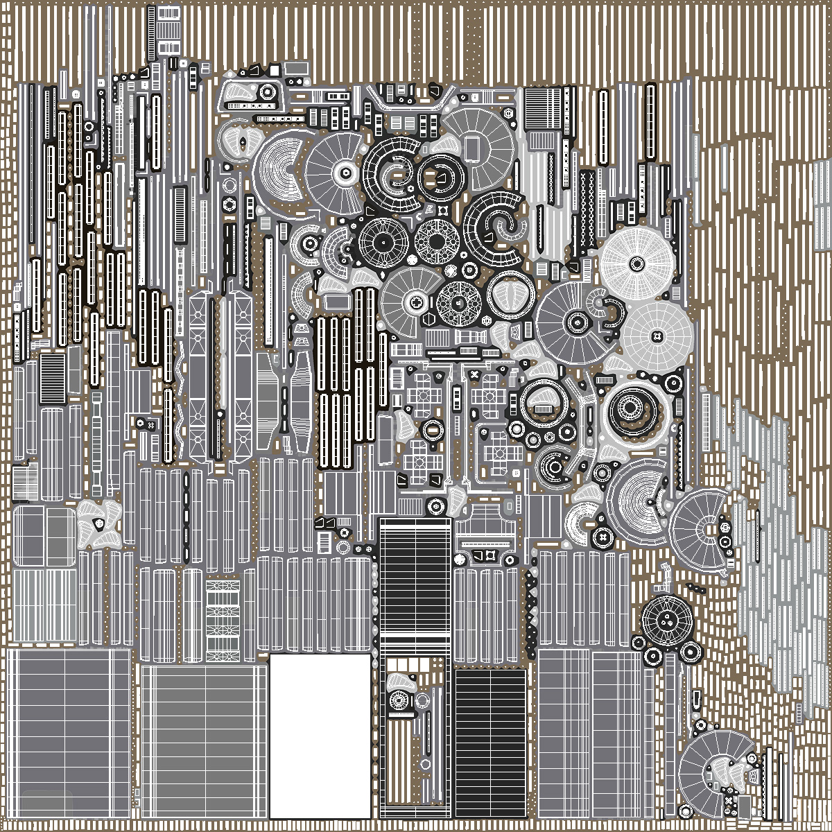 Electric Motor Cutaway Grey 3D