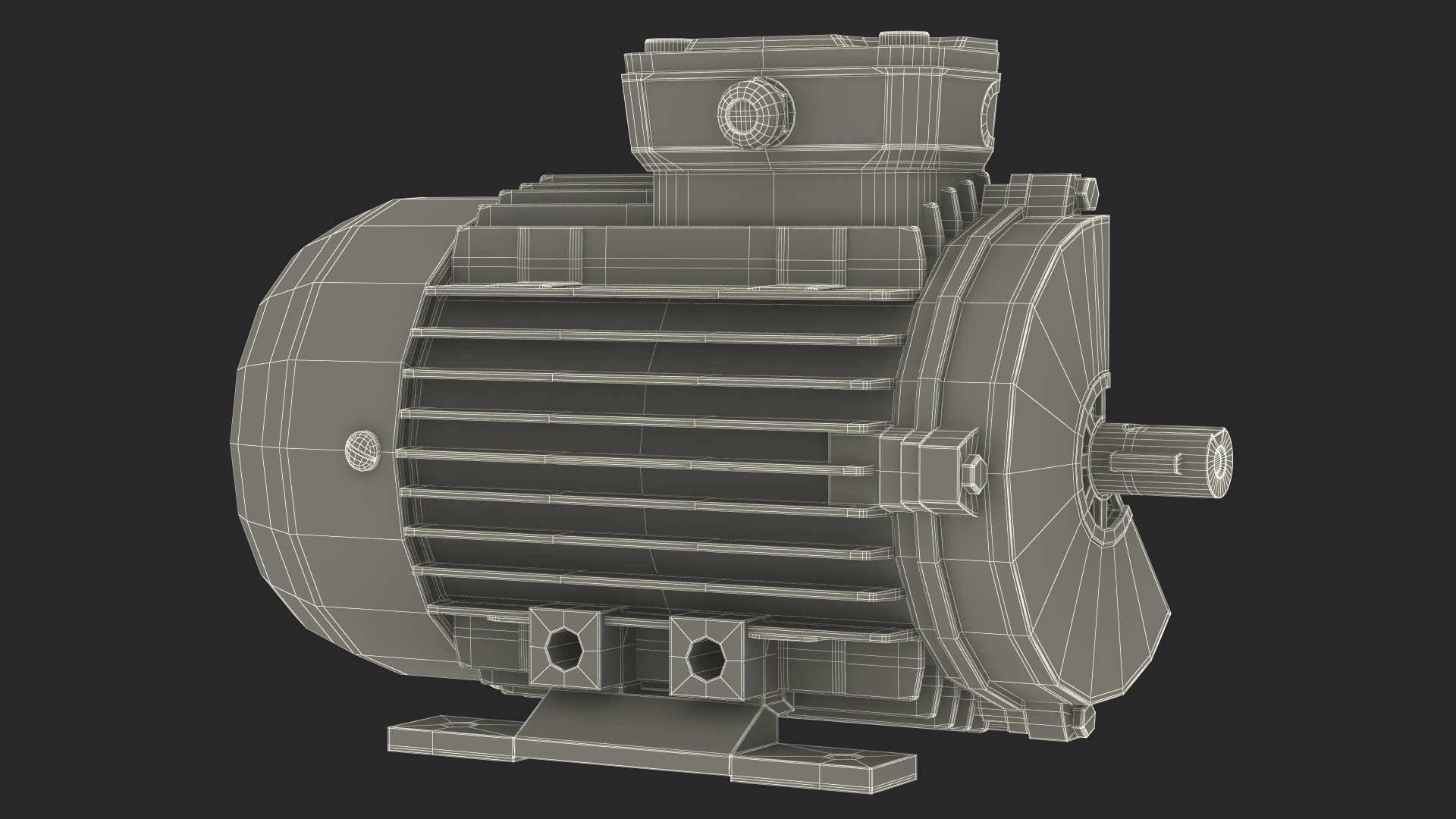 Electric Motor Cutaway Grey 3D