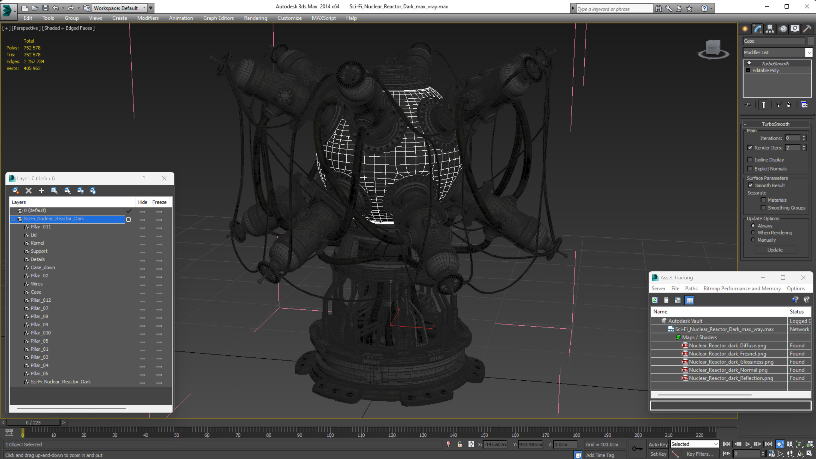 Sci-Fi Nuclear Reactor Dark 3D