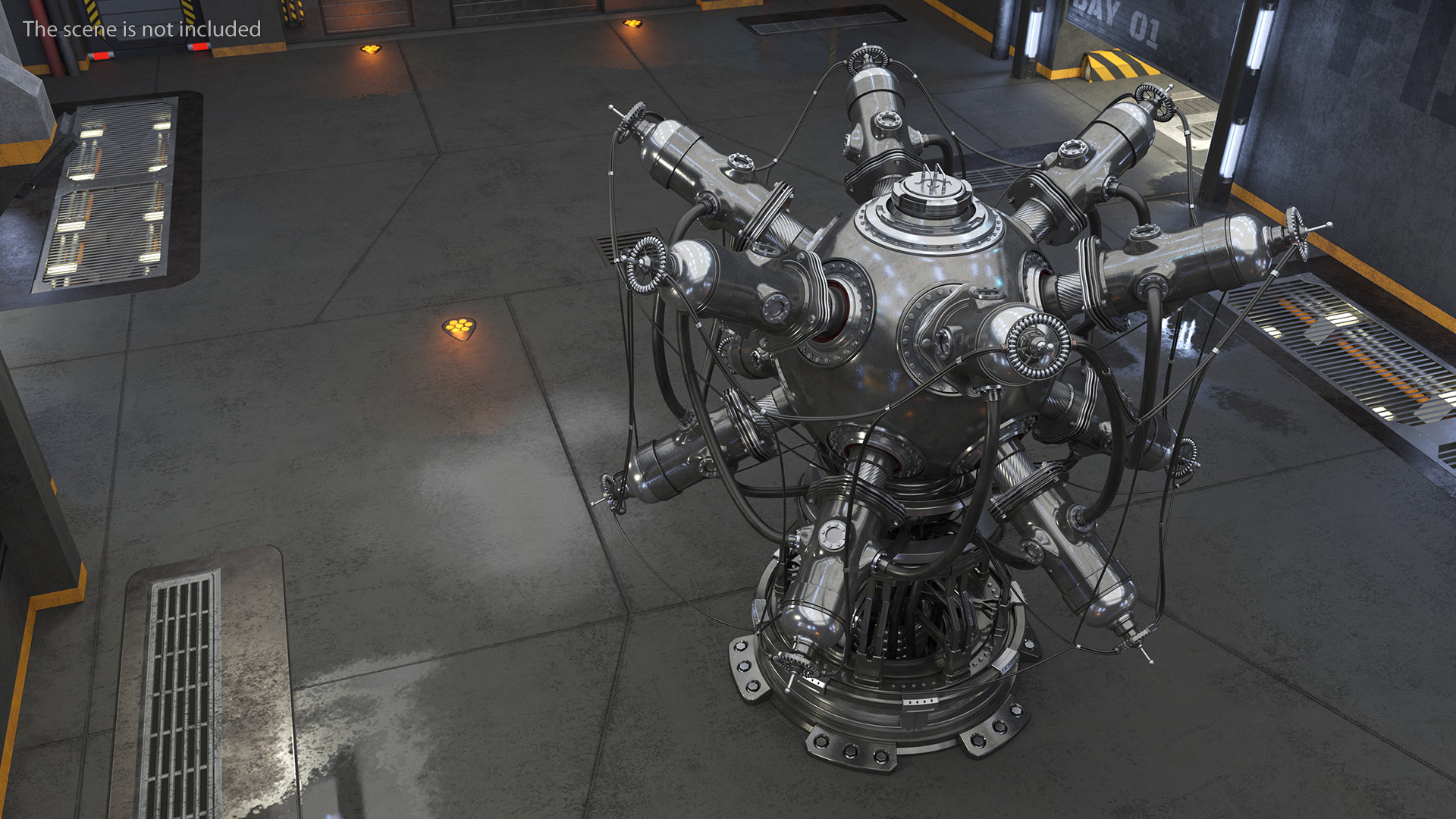 Sci-Fi Nuclear Reactor Dark 3D