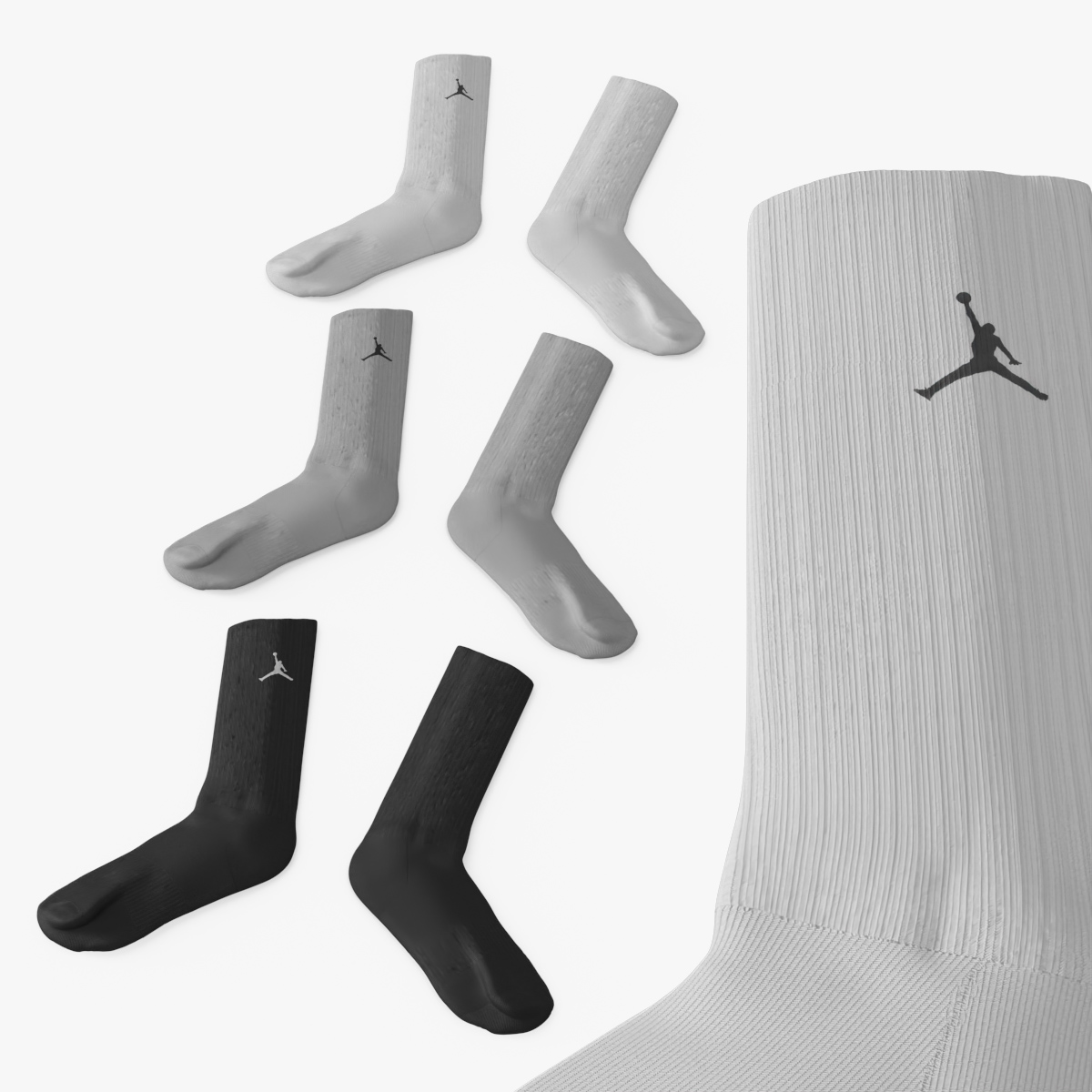 Jordan Socks Set 3D model preview