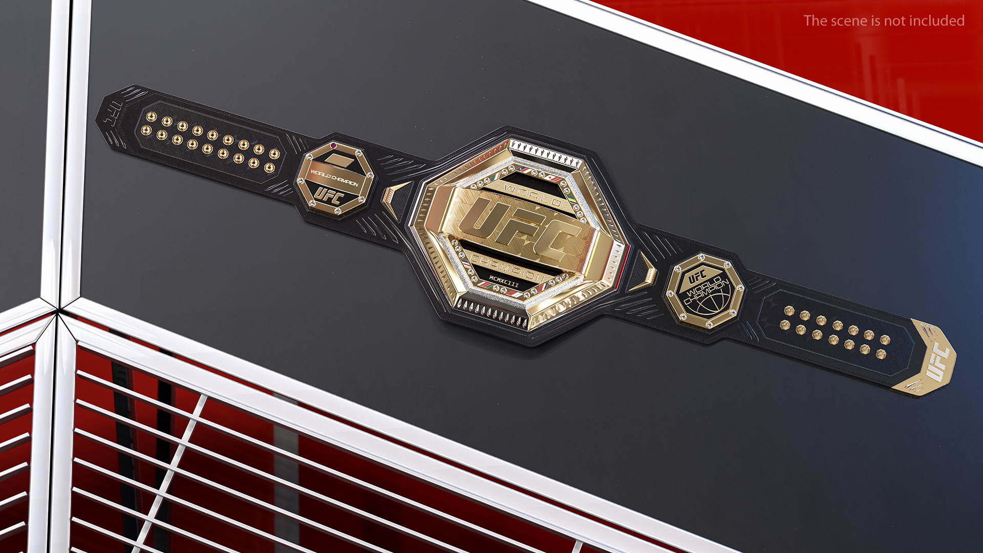 UFC Legacy Championship Belt Lies on Floor 3D