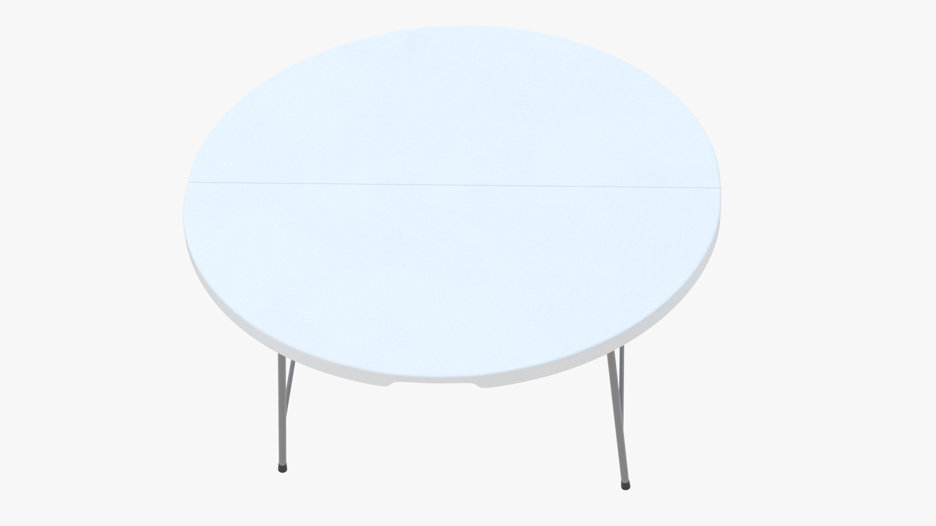 Round Folding Table White Unfolded 3D model