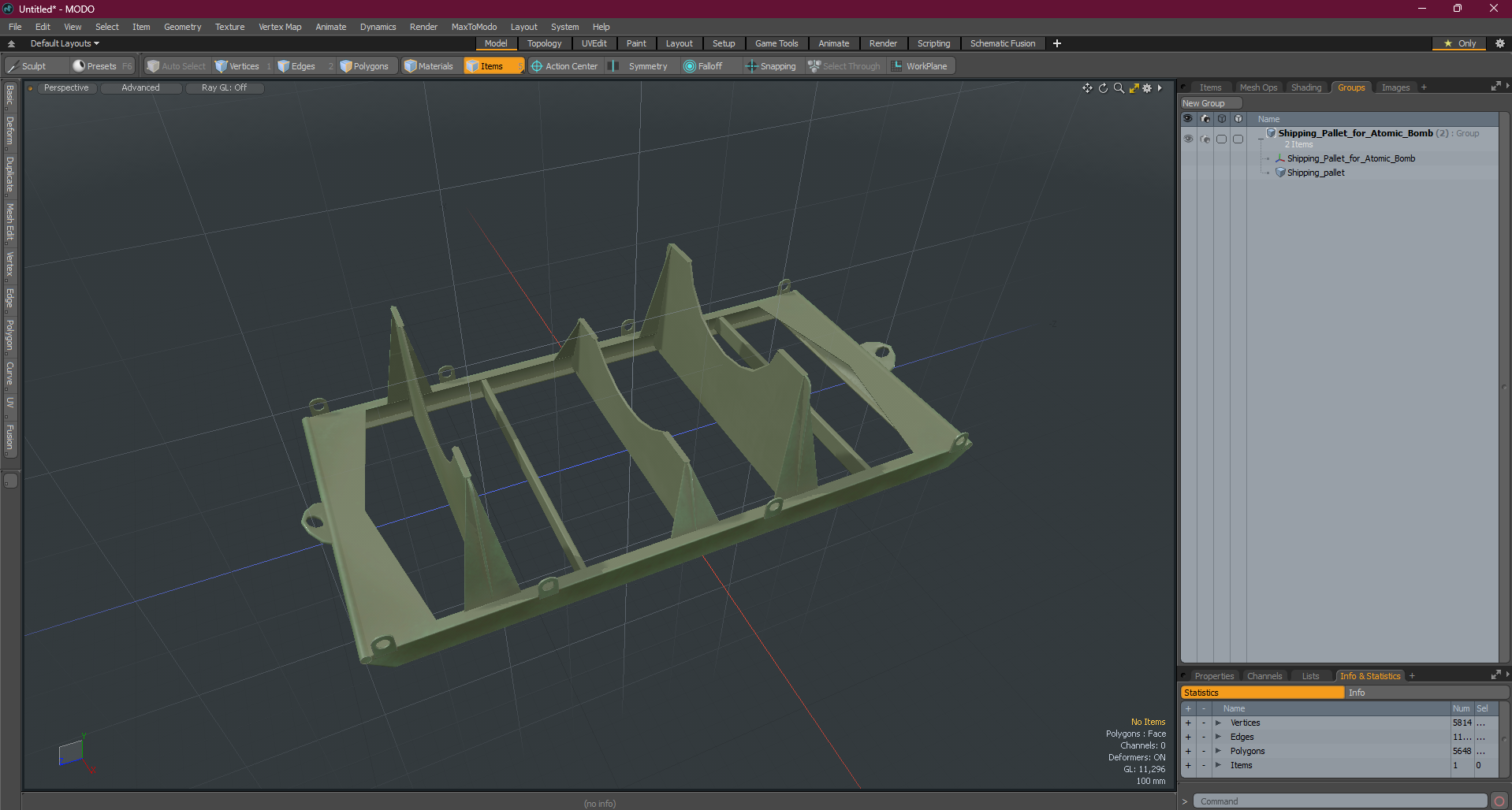 3D Shipping Pallet for Atomic Bomb